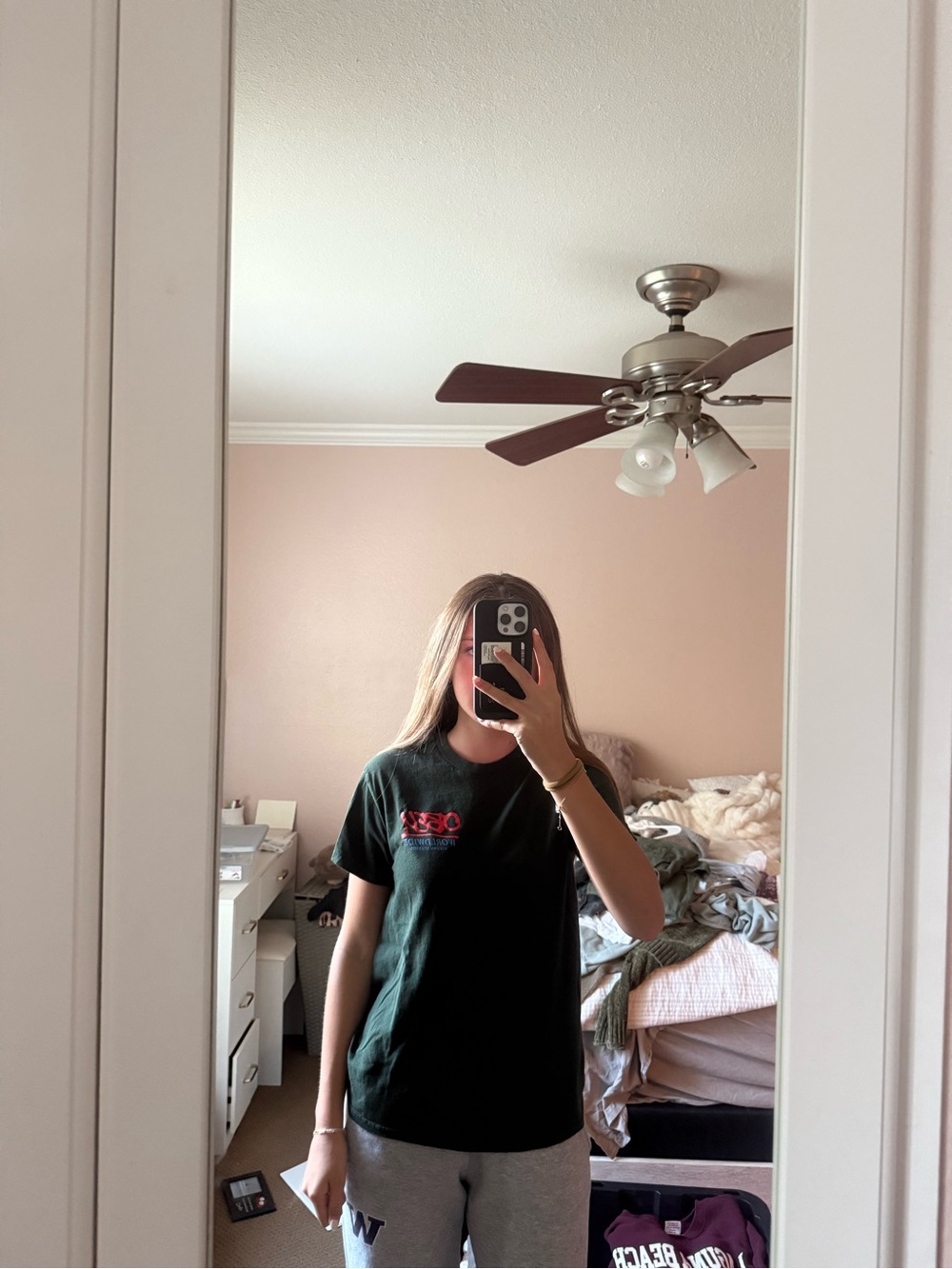 Obey Olive Green Crewneck Tee with Small Red Logo